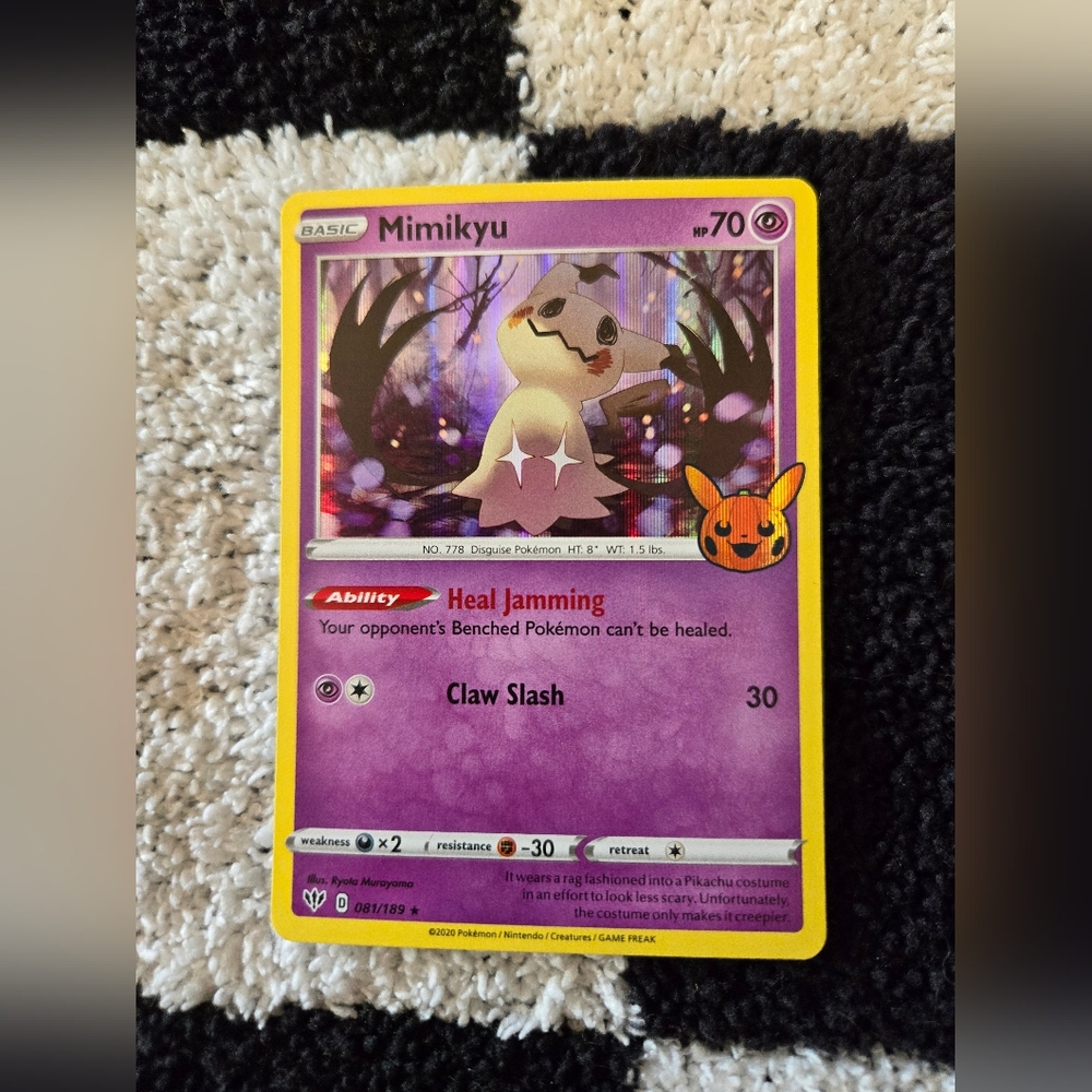 Holo Mimikyu 2021 Halloween Pokemon card